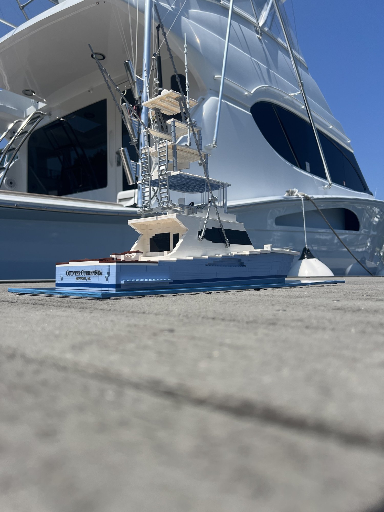 BrickWake custom LEGO® boat replica — build photo 5