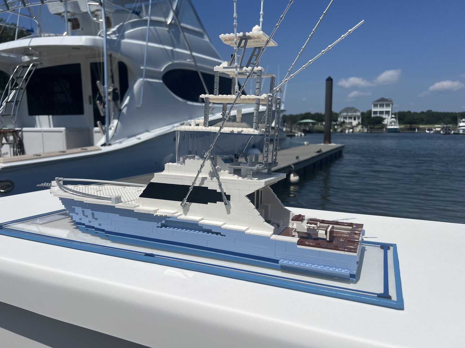 BrickWake custom LEGO® boat replica — build photo 7
