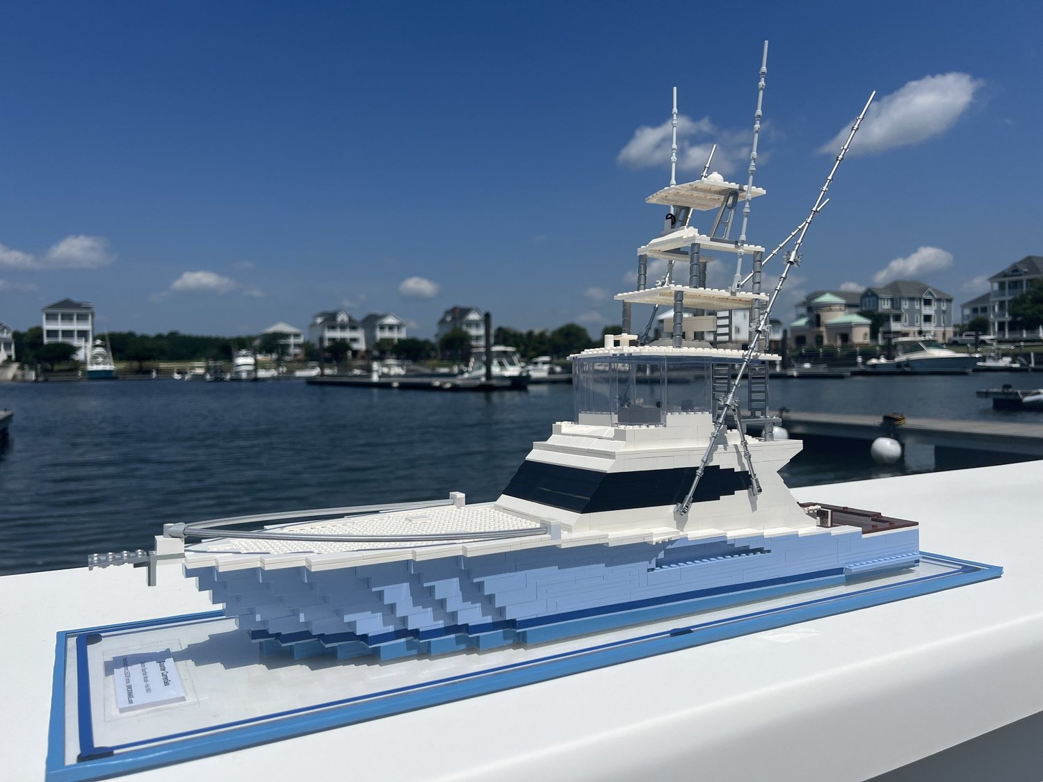 BrickWake custom LEGO® boat replica — build photo 9