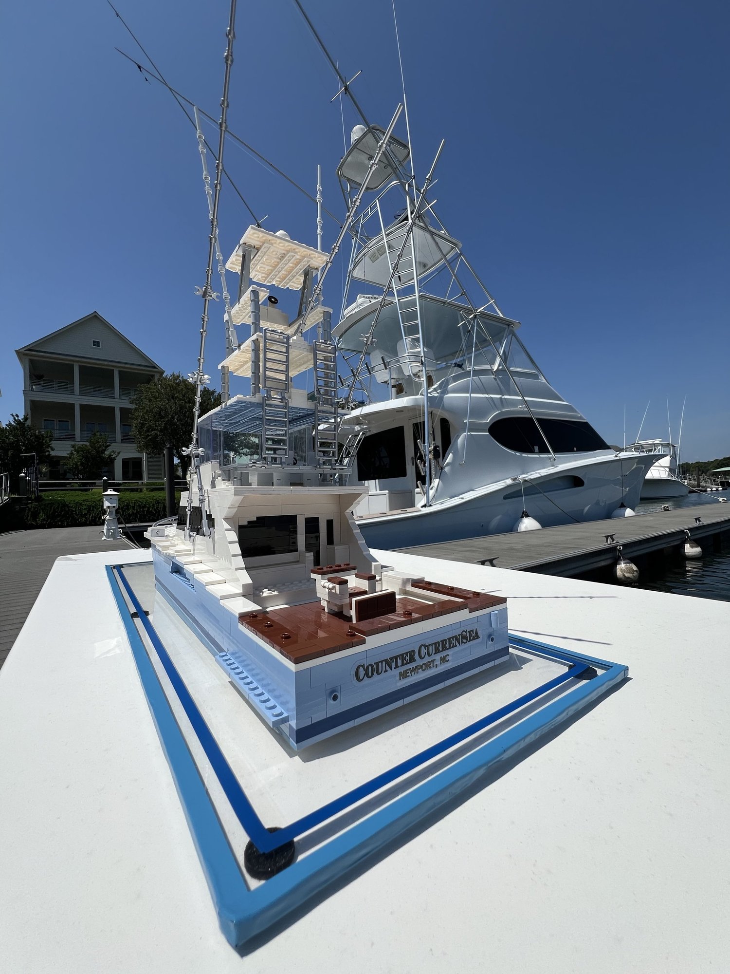 BrickWake custom LEGO® boat replica — build photo 11