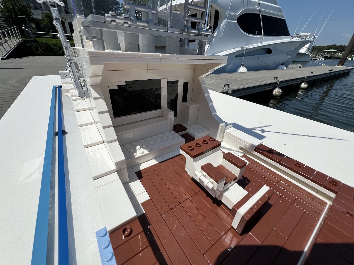 BrickWake custom LEGO® boat replica — build photo 16