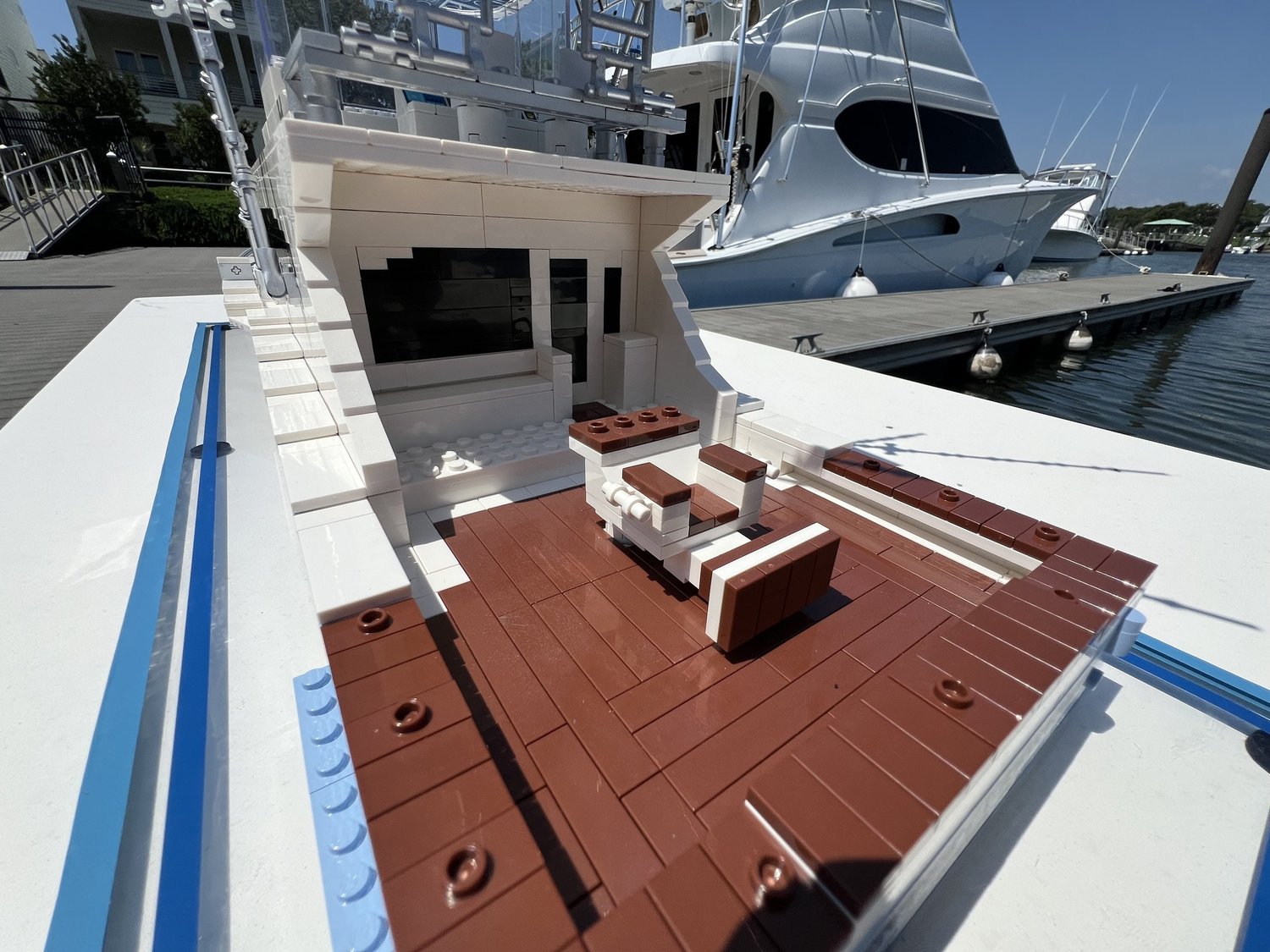 BrickWake custom LEGO® boat replica — build photo 17